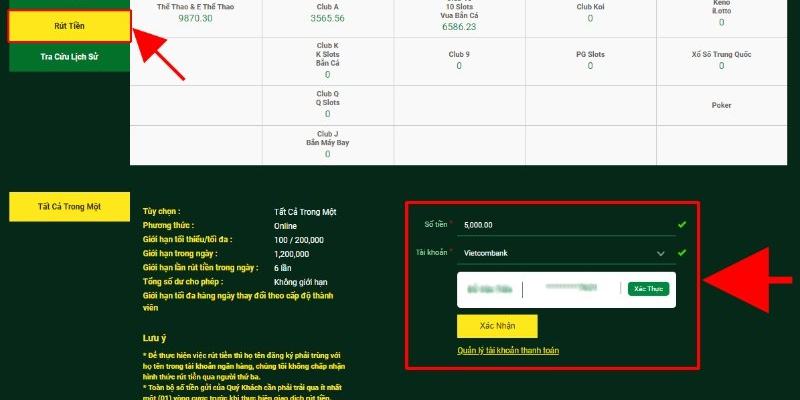 Quy định về việc rút tiền tại nhà cái fb88